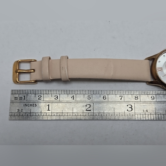 Womens TCM Twmpo d'Ore Diamond Dial Quartz Watch Pink Leather Strap New Battery - Picture 8 of 11